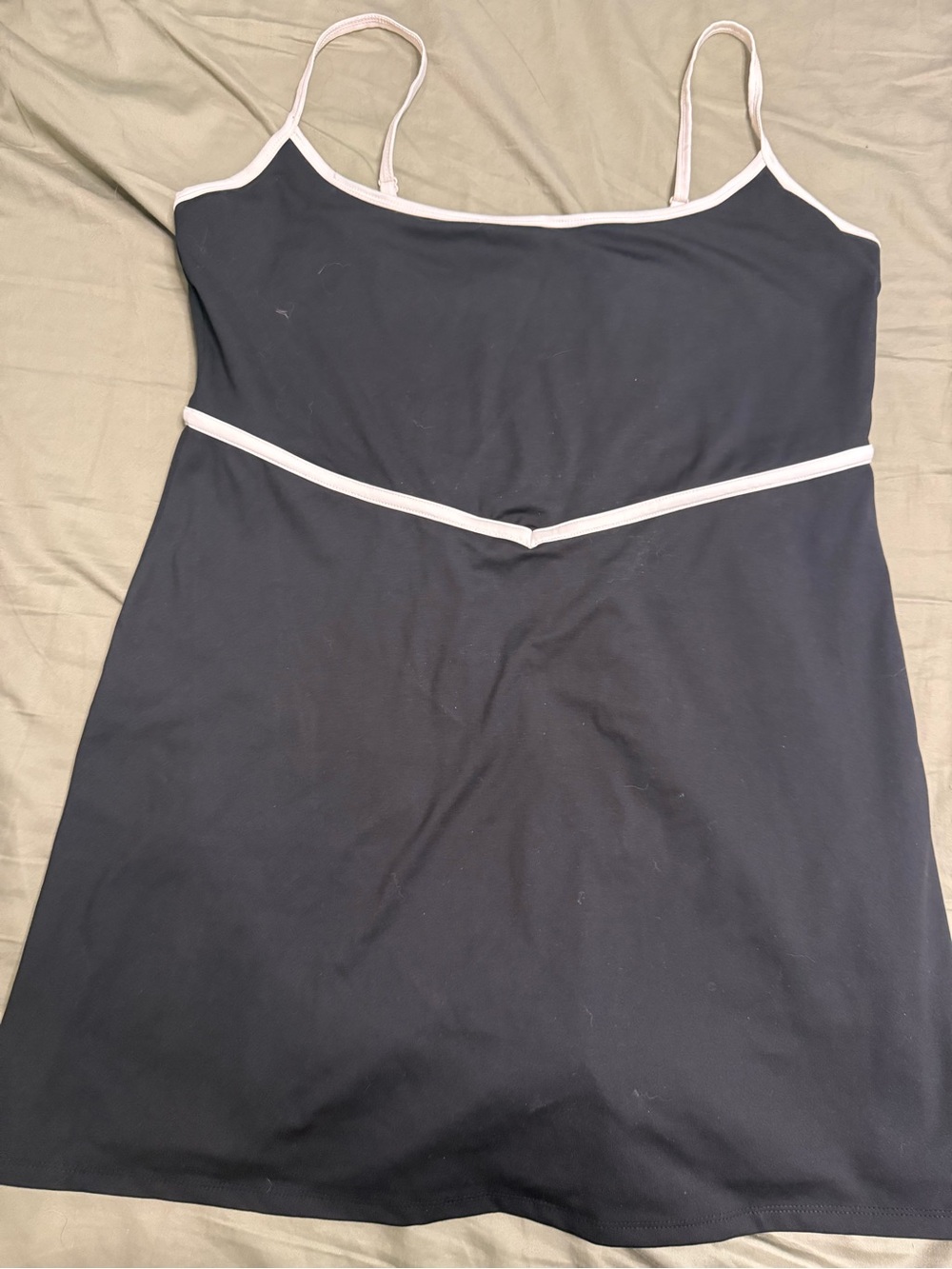 Pacsun XL Black Slip Dress with White Trim - Women's Intimates